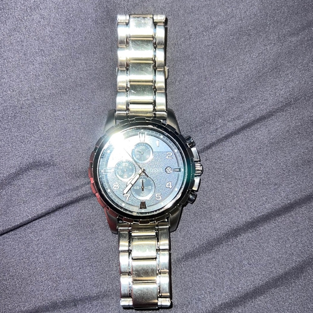 Mens Fossil Silver Watch